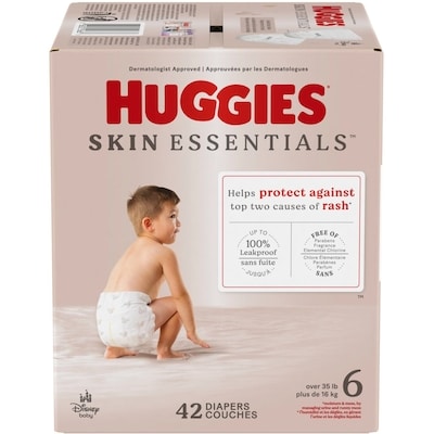 Huggies Couches pour bébés Skin Essentials, taille 6, 42 couches 42 ea, 0,82 $/1ch
