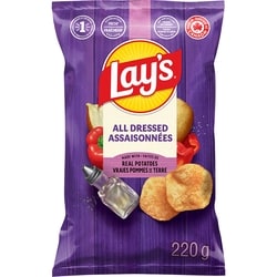 Lay’s Croustilles Assaisonnées 220 g, 1,31 $/100g