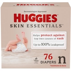 Skin Essentials Diapers, Newborn (6-9 lbs), 76 Ct