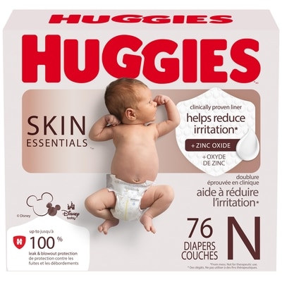 Huggies Skin Essentials Newborn Diapers, Size Newborn (6-9 lbs), 76 Ct 76 ea, $0.47/1ea