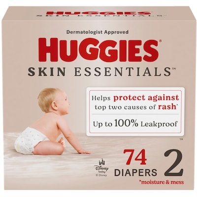 Huggies Skin Essentials Baby Diapers, Size2 (12-18 lbs), 74 Ct 74 ea, $0.49/1ea