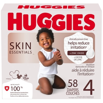 Huggies Skin Essentials Baby Diapers, Size 4 (22-37 lbs), 58 Ct 58 ea, $0.62/1ea