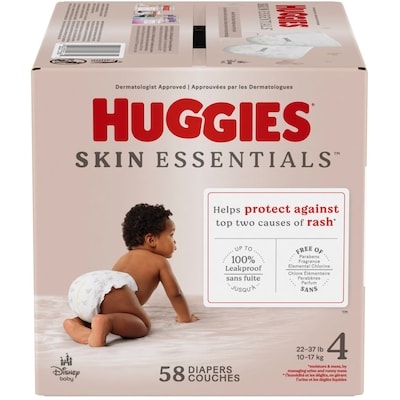 Huggies Couches pour bébés Skin Essentials, taille 4, 58 couches 58 ea, 0,57 $/1ch