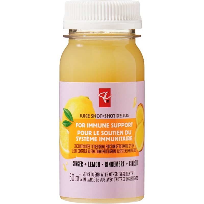 Ginger + Lemon Juice Shots Juice Blend with Other Ingredients for Immune Support