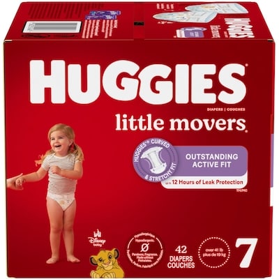 Huggies Couches pour bébés Little Movers, taille 7, 42 couches 42 ea, 0,82 $/1ch