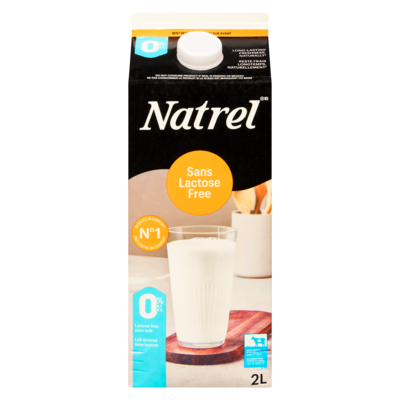 Natrel Lactose Free Skim Milk 0% M.F. 2 l, $0.32/100ml