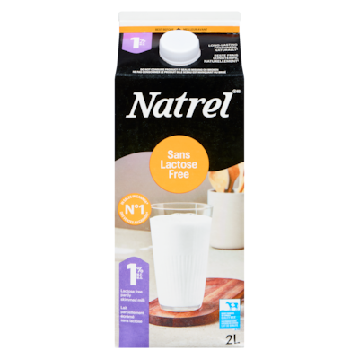 Natrel Lait partiellement écrémé sans lactose 1% m.g. 2 l, 0,33 $/100ml