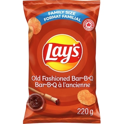 Lay’s Croustilles assaisonnées Bar-B-Q à l’ancienne 220 g, 1,77 $/100g