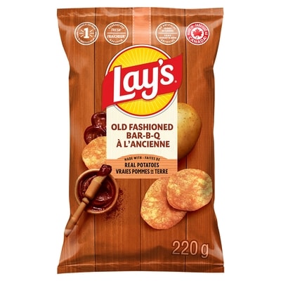 Lay’s Croustilles assaisonnées Bar-B-Q à l'ancienne 220 g, 1,82 $/100g