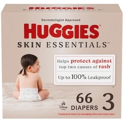Skin Essentials Baby Diapers, Size 3 (16-28 lbs), 66 Ct