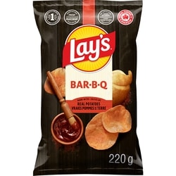 Lay's Bar-B-Q flavoured potato chips 220 g, $2.27/100g
