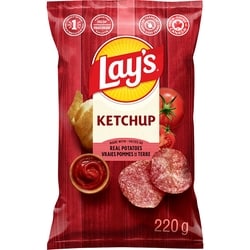 Lay's Ketchup Potato Chips 220 g, $2.40/100g