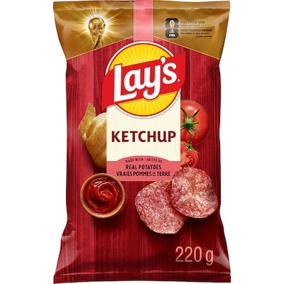 Lay's Ketchup flavoured Potato Chips 220 g, $2.40/100g