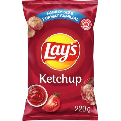 Lay's Ketchup flavoured potato chips 220 g, $1.36/100g