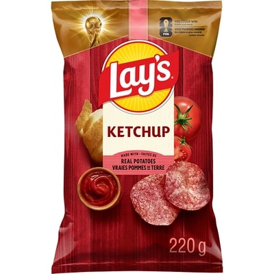 Lay’s Croustilles assaisonnées Ketchup 220 g, 1,82 $/100g