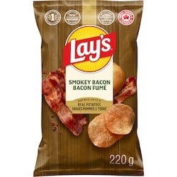 Lay’s Croustilles Bacon fumé 220 g, 2,40 $/100g
