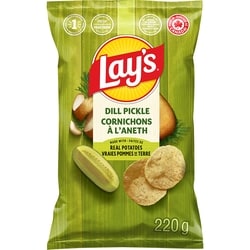 Lay's Dill Pickle Flavoured Potato Chips 220 g, $2.27/100g