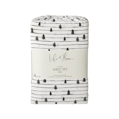Life at Home King Flannel Sheet 4 Piece Set - Stripes 1 ea, $60.00/1ea