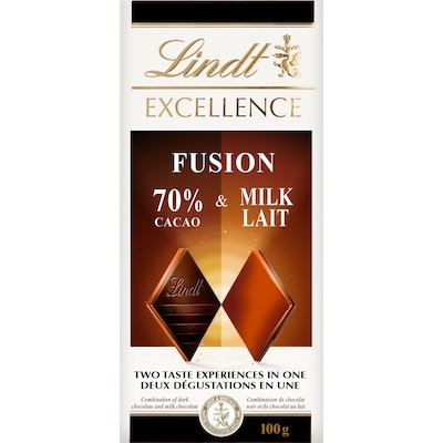 Lindt EXCELLENCE Fusion 70% Dark & Milk Chocolate Bar 100 g, $5.99/100g