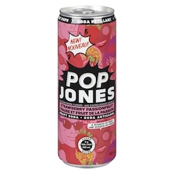 Jones Soda Co. Boisson alcoolisée à base de vodka thé glacé fort Soda artisanal fraise et fruit de la passion 355 ml, 0,70 $/100ml