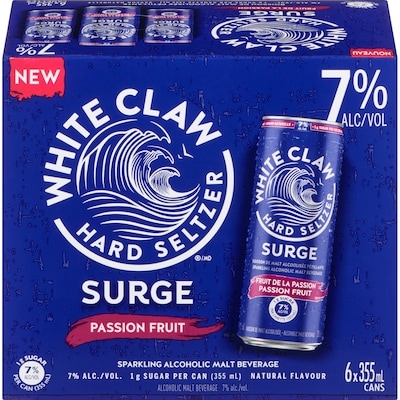 WHITE CLAW Sparkling Alcoholic Beverage Passion Fruit (ID required at pick-up) 6x355.0 ml, $0.76/100ml
