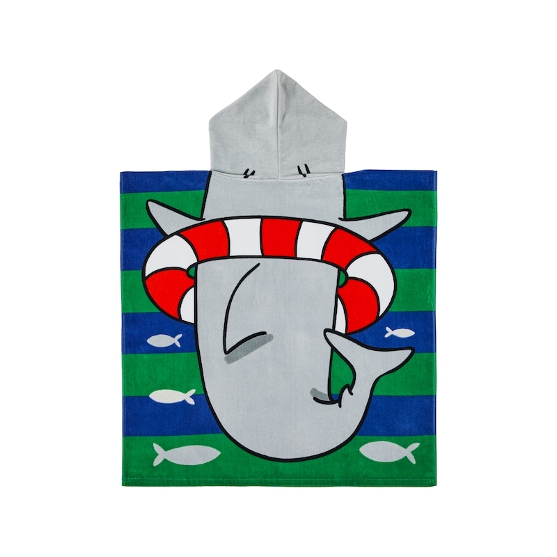Kids' Hooded Beach Towel - Shark