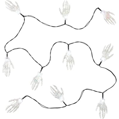 LED Skeleton Hand String Lights 10 Count