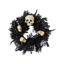 null Couronne d’hortensias noire avec crânes 1 ea, 39,00 $/1ch
