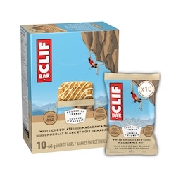 Clif Barre granola au chocolat blanc et noix de macadamia, riche en protéines, contient 70% d'ingrédients biologiques 10x68.0 g, 2,79 $/100g