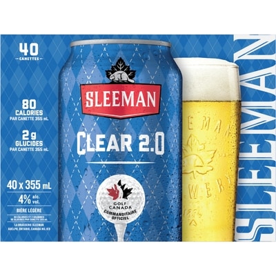 Sleeman Beer Clear 2.0 (ID required at pick-up) 40x355.0 ml, $0.40/100ml
