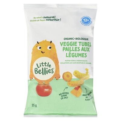 Little Bellies Puffed Corn & Veggie Snacks Organic Veggie Tubes 12+ Months 35 g, $11.43/100g