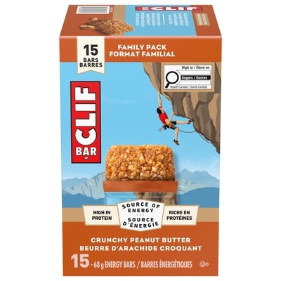 Clif Barres énergétiques Beurre d’arachide croquant, teneur élevée en protéines 15x68.0 g, 2,74 $/100g