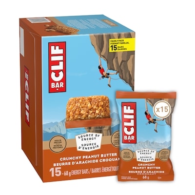 Clif Barres énergétiques BAR Beurre d’arachide croquant 15x68.0 g, 2,89 $/100g