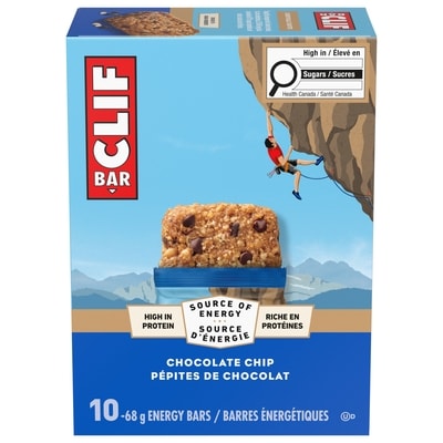 CLIF Energy Bars, Chocolate Chip, Granola Bar 10x68.0 g, $2.35/100g