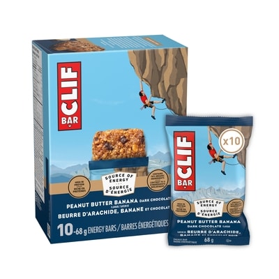 CLIF Energy Bars, Peanut Butter Banana Dark Chocolate, Granola Bar 10x68.0 g, $2.64/100g