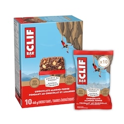 Clif Fondant au chocolat et amandes, riche en protéines, contient 70% d'ingrédients biologiques 10x68.0 g, 2,79 $/100g