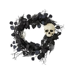 null Couronne d’eucalyptus noire illuminée avec crâne 1 ea, 39,00 $/1ch