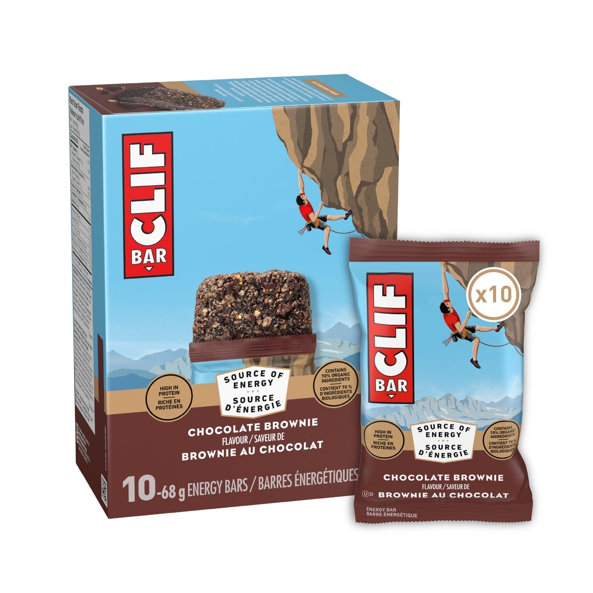 CLIF BAR Energy Bars, Chocolate Brownie 10x68.0 g, $1.91/100g