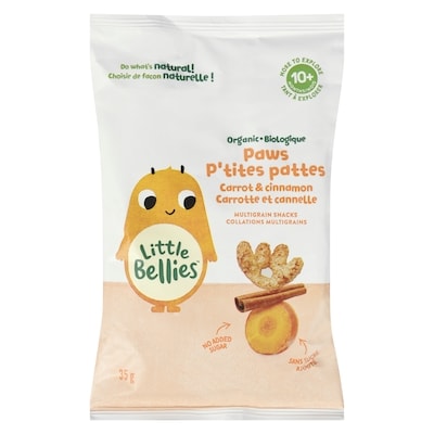 Little Bellies Multigrain Snacks Organic Paws Carrot & Cinnamon 10+ Months 35 g, $11.43/100g