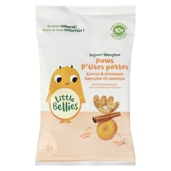 Little Bellies Collations multigrains biologique p'tits pattes carotte et cannelle 10+ mois 35 g, 12,26 $/100g