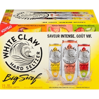 WHITE CLAW Boisson de alcoolisée caisse mixte (Pièce d’identité requise au moment du ramassage) 12x355.0 ml, 0,62 $/100ml