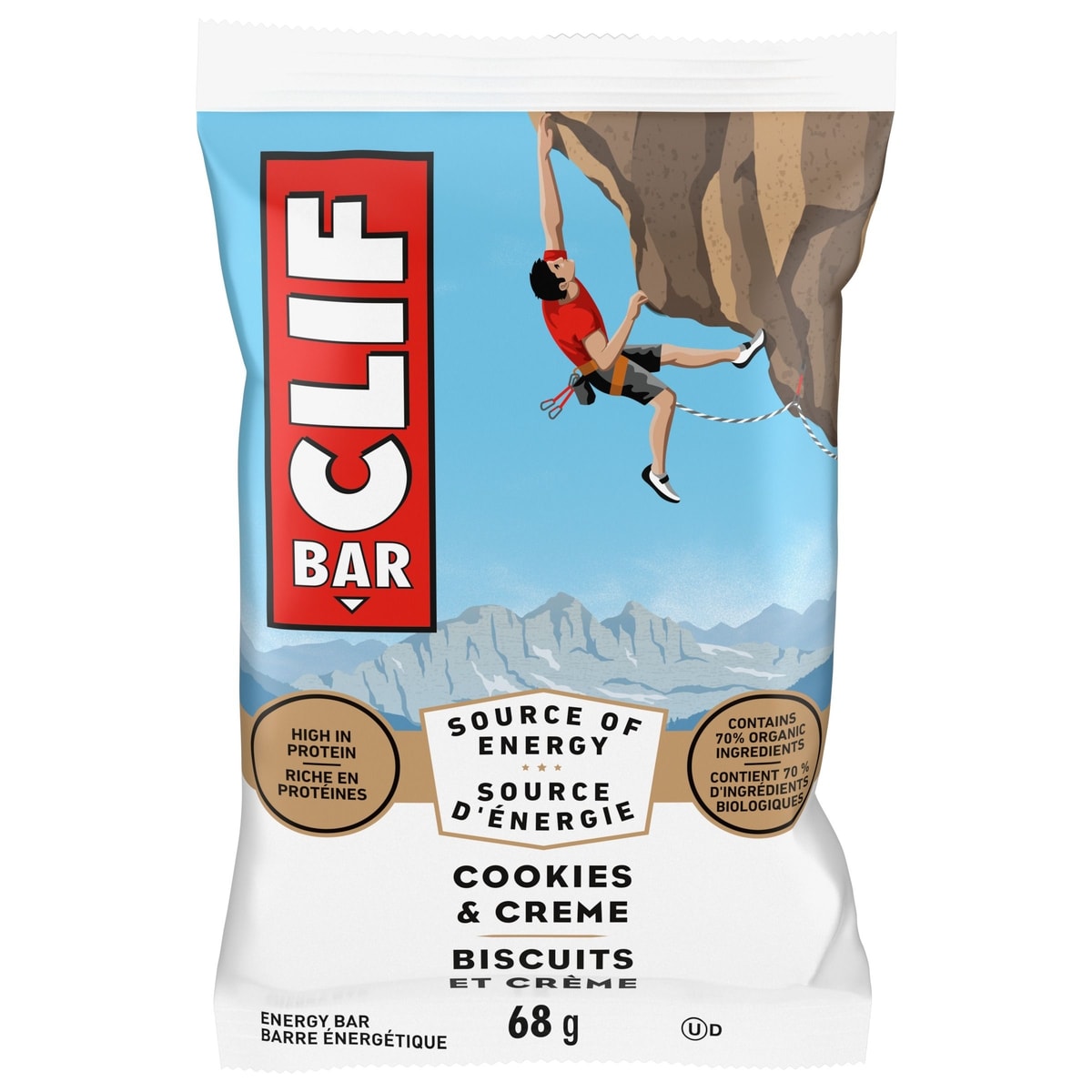 Clif Barres énergétiques BAR Cookies & Creme, teneur élevée en protéines 68 g, 4,84 $/100g