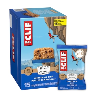 Clif Barres énergétiques BAR Pépites de chocolat 15x68.0 g, 2,89 $/100g