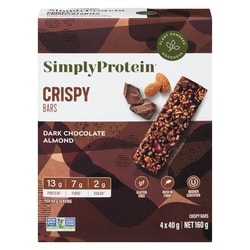 Simply Protein Snack Bars Dark Chocolate Almond 4x40.0 g, $6.25/100g