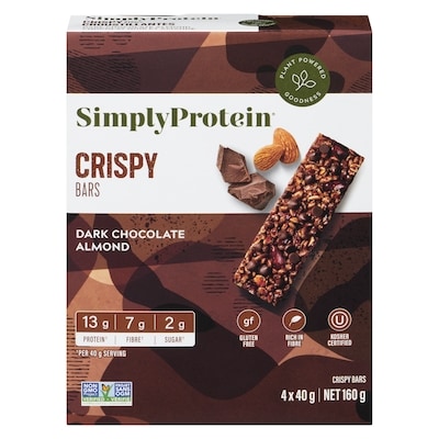 Simply Protein Snack Bars Dark Chocolate Almond 4x40.0 g, $6.25/100g