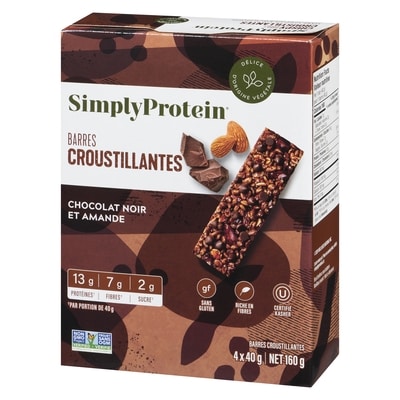 Barres collations chocolat noir et amande