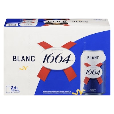 Kronenbourg Bière blanche aromatisée naturellement et artificiellement avec une pointe d'agrumes blanc (Pièce d’identité requise au moment du ramassage) 24x355.0 ml, 0,41 $/100ml