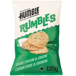 Humble Sour Cream & Onion Rumbles Ripple Organic Potato Chips 135 g, $3.70/100g