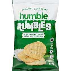 Humble Ridged Potato Chips Sour Cream & Onion Organic 135 g, $3.70/100g