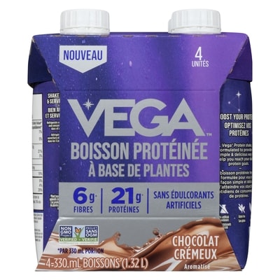 Boisson protéinée à base de plantes chocolat crémeux aromatisé